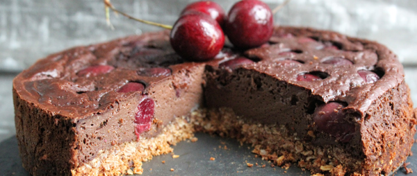 Baked Chocolate Cherry Cheesecake