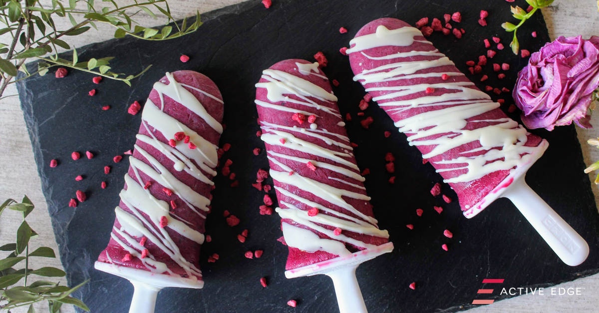 Beetroot Berry & White Chocolate Ice Lollies