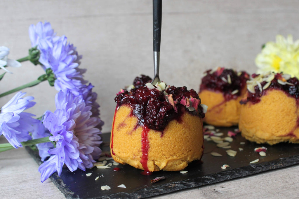 Blackberry, Pomegranate & Lemon Polenta Puddings | Active Edge Nutrition