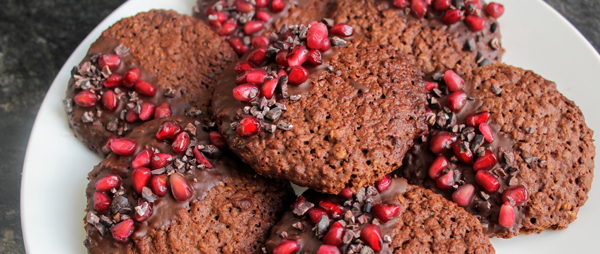 Double Chocolate Pomegranate Cookies