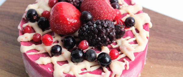 Raw Berry, Beetroot & Coconut Cheesecake